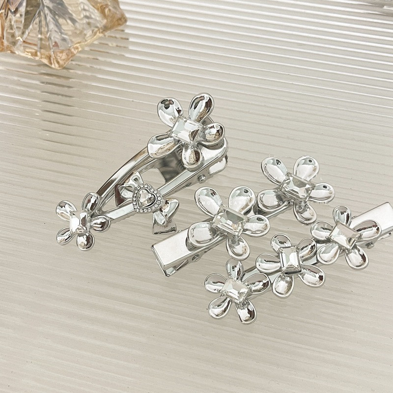 Minimalist Metal Flower Breton Clip Fundă Picătură Apă Temperament Retro Clip Lateral Agrafe Agrafe Accesorii De Păr Femei