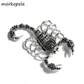 Morkopela Scorpion Broșă Mare Strasuri Pin Vintage Femei Cristal Pin Accesorii Clip pentru Esarfa Ace și Broșe