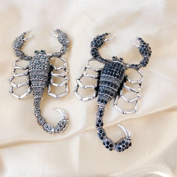 Morkopela Scorpion Big Rhinestone Καρφίτσα Vintage Γυναικεία Κρυστάλλινη Καρφίτσα Κλιπ Αξεσουάρ Καρφίτσες και Καρφίτσες