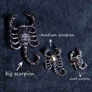 Morkopela Scorpion Big Rhinestone Καρφίτσα Vintage Γυναικεία Κρυστάλλινη Καρφίτσα Κλιπ Αξεσουάρ Καρφίτσες και Καρφίτσες