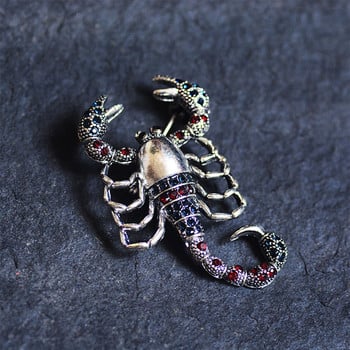 Morkopela Scorpion Big Rhinestone Καρφίτσα Vintage Γυναικεία Κρυστάλλινη Καρφίτσα Κλιπ Αξεσουάρ Καρφίτσες και Καρφίτσες