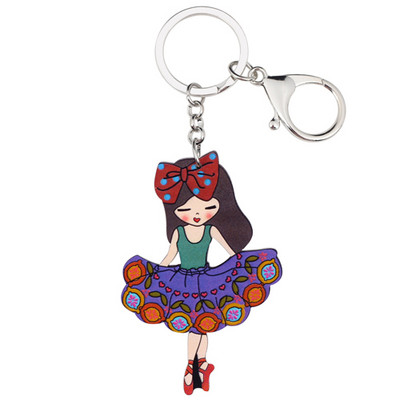 Bonsny Akril Baletne plesačice Djevojke Nakit Privjesci za ključeve Privjesci za žene Tinejdžerska torba Ključ od automobila Ručna torbica Novčanik Privjesak za ključeve