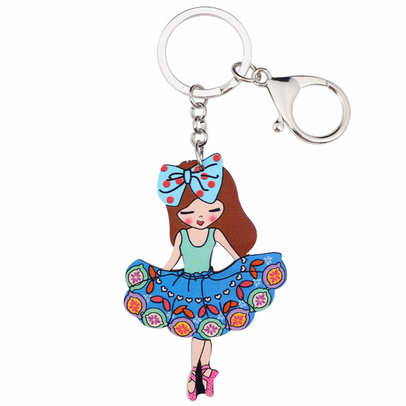 Bonsny Akril Baletne plesačice Djevojke Nakit Privjesci za ključeve Privjesci za žene Tinejdžerska torba Ključ od automobila Ručna torbica Novčanik Privjesak za ključeve