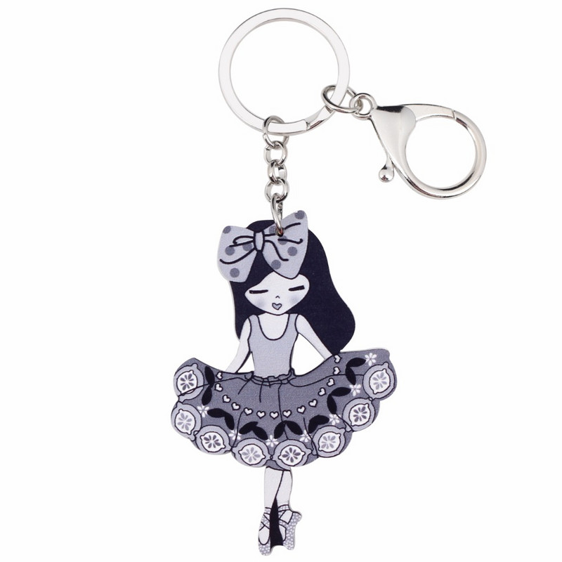 Bonsny Akril Baletne plesačice Djevojke Nakit Privjesci za ključeve Privjesci za žene Tinejdžerska torba Ključ od automobila Ručna torbica Novčanik Privjesak za ključeve