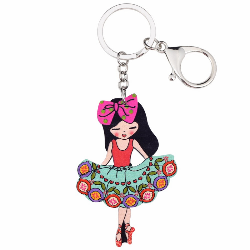 Bonsny Akril Baletne plesačice Djevojke Nakit Privjesci za ključeve Privjesci za žene Tinejdžerska torba Ključ od automobila Ručna torbica Novčanik Privjesak za ključeve