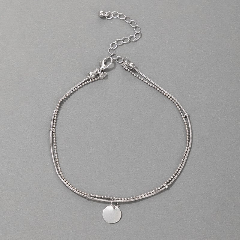 Tocona Jednoduchá retiazka na nohy pre ženy a mužov Letné zlato-strieborné farebné nastaviteľné náramky z legovaného kovu, bohémske šperky 3864