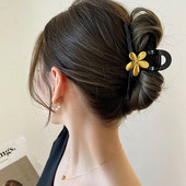 Retro Metal Floare Rășină Agraf Femeie Vară Agrafă Mare Rechin Elegant High-end Gheare Păr Accesorii pentru păr Femei