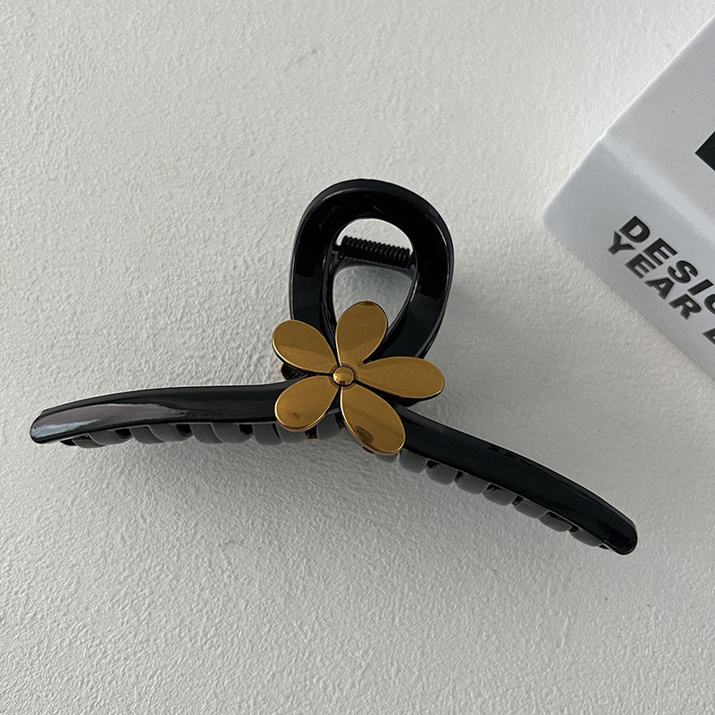 Retro Metal Floare Rășină Agraf Femeie Vară Agrafă Mare Rechin Elegant High-end Gheare Păr Accesorii pentru păr Femei