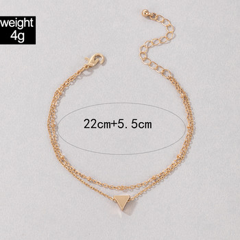 Tocona Classical Heart Foot Chain for Women Simple Gold Color Alloy Metal Регулируеми глезени Аксесоари за летни бижута 17379