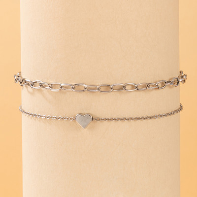 Tocona Lanț clasic inimă pentru picioare pentru femei, simplu, culoare auriu, aliaj, metal, glezne reglabile, accesorii de bijuterii de vară 17379