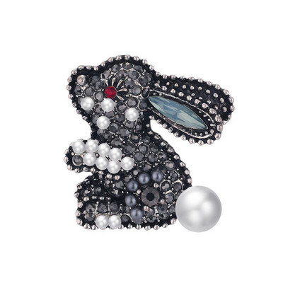 Morkopela Vintage Rabbit Pins Animal Zománc Tűk Brossok Kiegészítők Divat Pulóverek Ruhatűk Sálkapcsok Ajándékok Nőknek