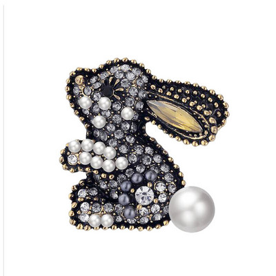 Morkopela Vintage Rabbit Pins Animal Zománc Tűk Brossok Kiegészítők Divat Pulóverek Ruhatűk Sálkapcsok Ajándékok Nőknek