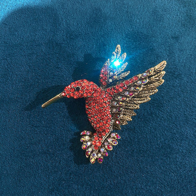 Morkopela Nouă Broșă Delicată De Cristal Strasuri Colibri Femei Colorat Kingfisher Animal Pin Broșă Bijuterii Cadouri pentru Fată