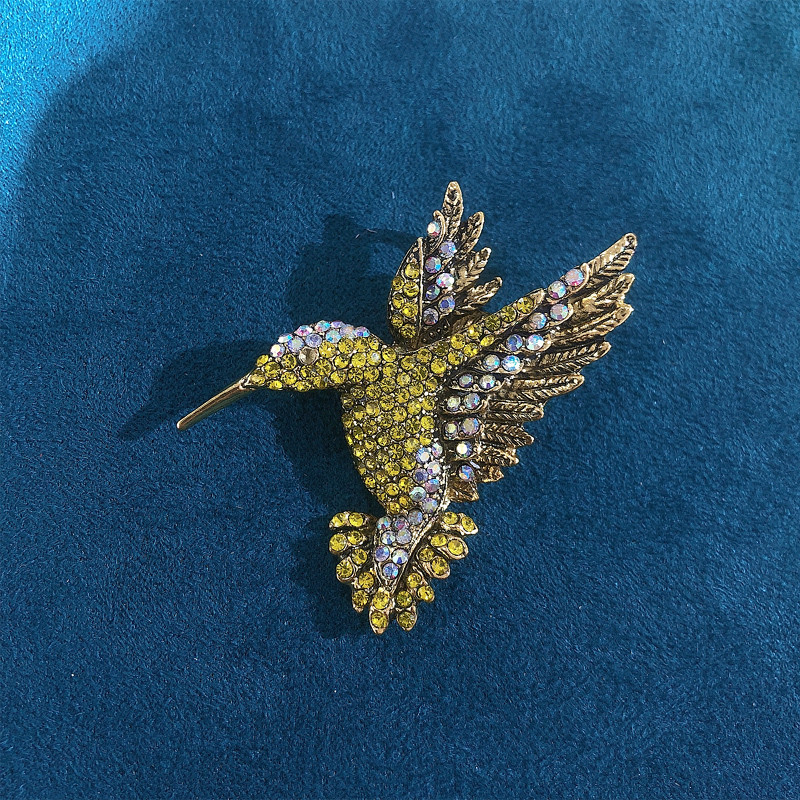 Morkopela Nouă Broșă Delicată De Cristal Strasuri Colibri Femei Colorat Kingfisher Animal Pin Broșă Bijuterii Cadouri pentru Fată
