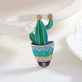 Broșe de plante Morkopela Cactus Strass Broșă drăguță cu ace emailată pentru fete Îmbrăcăminte dama paltoane Accesorii Bijuterii de modă