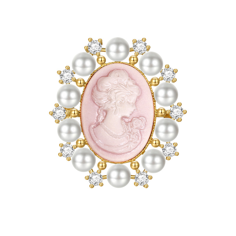 Morkopela Ace pentru broșă Cameo în stil victorian Broșe pentru costum vintage Broșe cu perle simulate Bijuterii Cadouri pentru femei