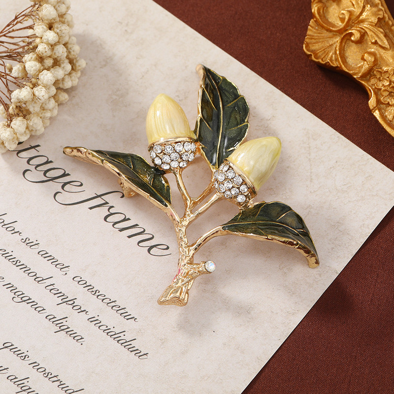 Morkopela Vintage Fructe Email Pin Broșă Acorn Broșă Pin Broșă Costum Femei Pulover Broșe Metal Ace Bijuterii pentru haine