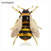Morkopela Bee Email Pin Broșe de modă pentru femei Ace cu insecte și broșe Bijuterii Accesorii pentru cleme pentru eșarfă