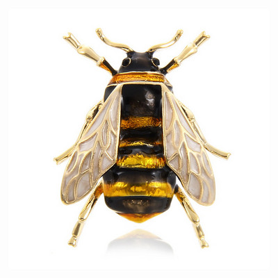 Morkopela Bee Email Pin Broșe de modă pentru femei Ace cu insecte și broșe Bijuterii Accesorii pentru cleme pentru eșarfă