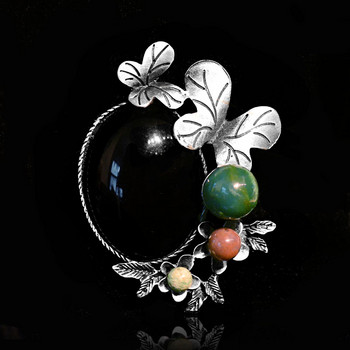 Morkopela Nature Stone Big Brooch Vintage Flower Brooch Bouquet Clothes Pin Антични метални брошки и игли за жени