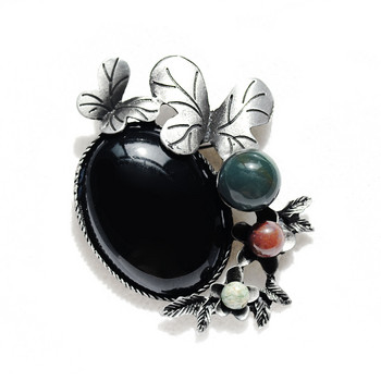 Morkopela Nature Stone Big Brooch Vintage Flower Brooch Bouquet Clothes Pin Антични метални брошки и игли за жени