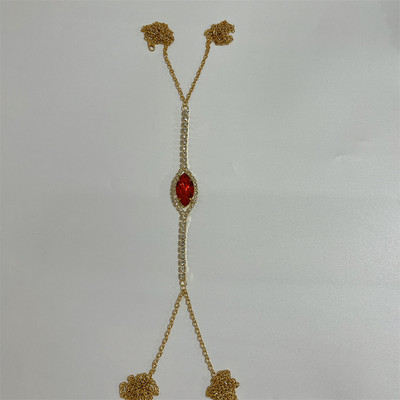 Нова мода Изумрудено зелена кристална верига за гърдите Сутиени Верига Бижута за тяло за жени Модерни секси верига за тяло със стрази Плажно парти