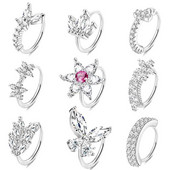 Deguna stīpas gredzens ar šarnīrveida segmentu pīrsings cirkons starpsienas pīrsings opāls auss skrimslis Tragus Helix lūpa Nariz pircing aproce Goth stīpa