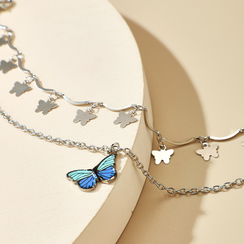 Tocona Boho Fluture Strălucitor Strass ciucuri gleznele pentru femei Colorate margele din aur aliaj metal lanț pentru picioare Bijuterii de vară 14121