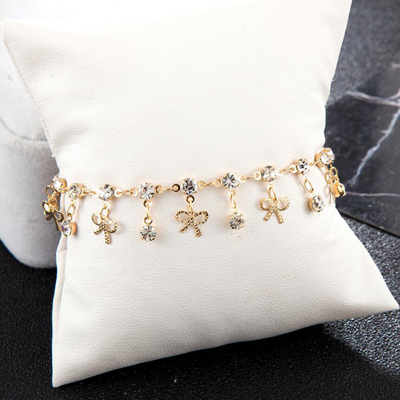 Tocona Boho Fluture Strălucitor Strass ciucuri gleznele pentru femei Colorate margele din aur aliaj metal lanț pentru picioare Bijuterii de vară 14121