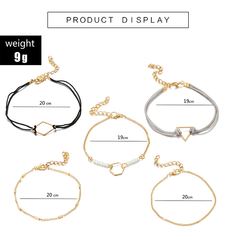 Tocona 5 buc/seturi gleznele cu frânghie colorate pentru femei, bărbați, brelocuri scobite, lanț pentru picioare cu margele, bijuterii de vară reglabile 8217