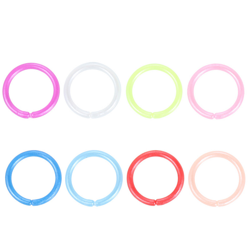 8 buc/lot 16G Bioplast Inele flexibile pentru nas Piercing septum Clicker Segment cu balamale pentru nas buză cercei Helix Piercing bijuterii