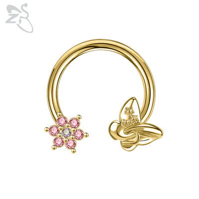 ZS 1 db Cute Bee Design orrgyűrű 16G rozsdamentes acél patkók Nariz piercing fülporc Tragus Helix piercingek ékszerek