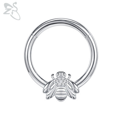 ZS 1 db Cute Bee Design orrgyűrű 16G rozsdamentes acél patkók Nariz piercing fülporc Tragus Helix piercingek ékszerek