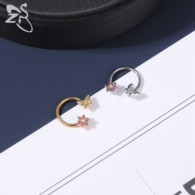 ZS 1 db Cute Bee Design orrgyűrű 16G rozsdamentes acél patkók Nariz piercing fülporc Tragus Helix piercingek ékszerek