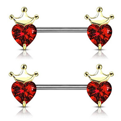 Set de piercing pentru mamelon coroană din oțel inoxidabil Bijuterii pentru mamelon inimă în vrac Lot de inele pentru mamelon de cristal Piercing Pachet de bijuterii pentru corp Pezon
