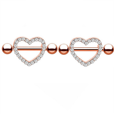 Set de piercing pentru mamelon coroană din oțel inoxidabil Bijuterii pentru mamelon inimă în vrac Lot de inele pentru mamelon de cristal Piercing Pachet de bijuterii pentru corp Pezon