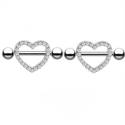 Set de piercing pentru mamelon coroană din oțel inoxidabil Bijuterii pentru mamelon inimă în vrac Lot de inele pentru mamelon de cristal Piercing Pachet de bijuterii pentru corp Pezon