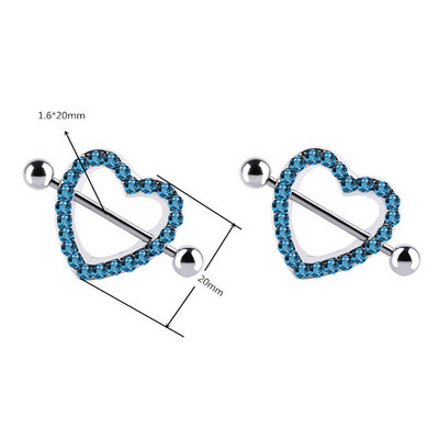 Set de piercing pentru mamelon coroană din oțel inoxidabil Bijuterii pentru mamelon inimă în vrac Lot de inele pentru mamelon de cristal Piercing Pachet de bijuterii pentru corp Pezon