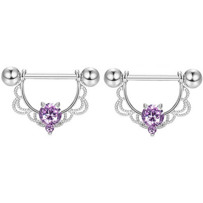 Set de piercing pentru mamelon coroană din oțel inoxidabil Bijuterii pentru mamelon inimă în vrac Lot de inele pentru mamelon de cristal Piercing Pachet de bijuterii pentru corp Pezon