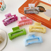 Coreeană New Fashion Femei Rășină Marmorată gheare de păr Candy Color Agrafe pentru păr Fată Accesorii pentru păr Bijuterii