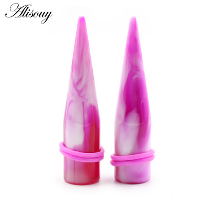 Alisouy 2db 10mm-20mm vegyes színű akril füldugó fülcsatornák mérőkészlet fültágító hordágy szett Piercing ékszer