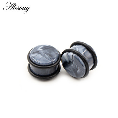 Alisouy 2db 10mm-20mm vegyes színű akril füldugó fülcsatornák mérőkészlet fültágító hordágy szett Piercing ékszer