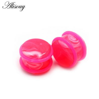 Alisouy 2db 10mm-20mm vegyes színű akril füldugó fülcsatornák mérőkészlet fültágító hordágy szett Piercing ékszer