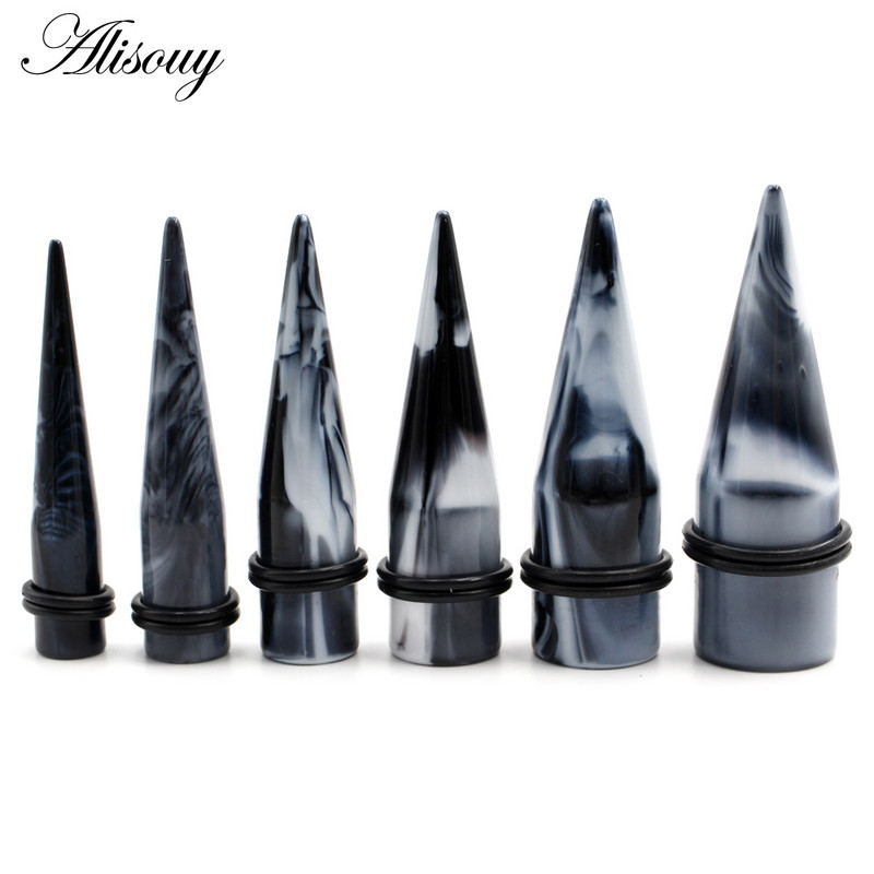 Alisouy 2db 10mm-20mm vegyes színű akril füldugó fülcsatornák mérőkészlet fültágító hordágy szett Piercing ékszer
