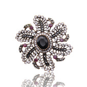 Broșă turcească de epocă pentru femei, culoare aurie antică, broșe cu flori rotunde, broșe, bijuterii etnice, ace de rever pentru hijab