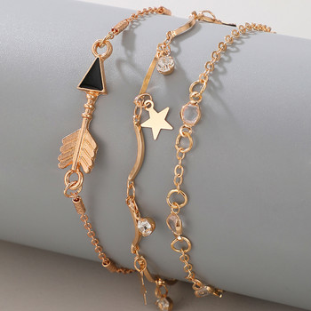 Tocona Clear Rhineson Leaf Glezens за жени Summer Shell Star Multilayer Gold Color Wafer Bohemian Jewelry Accessories