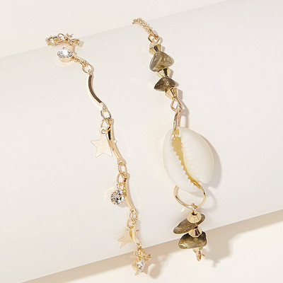 Tocona Clear Rhinesone leveles bokaláncok nőknek Summer Shell Star többrétegű arany színű ostya bohém ékszer kiegészítők