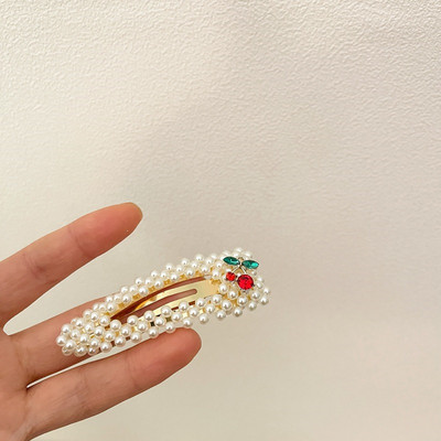 Korejski biser, kristalna ukosnica s pačjim kljunom, kristalna trešnja, ukosnica za žene Ins Slatke kopče sa šiškama Dodaci za kosu za djevojke