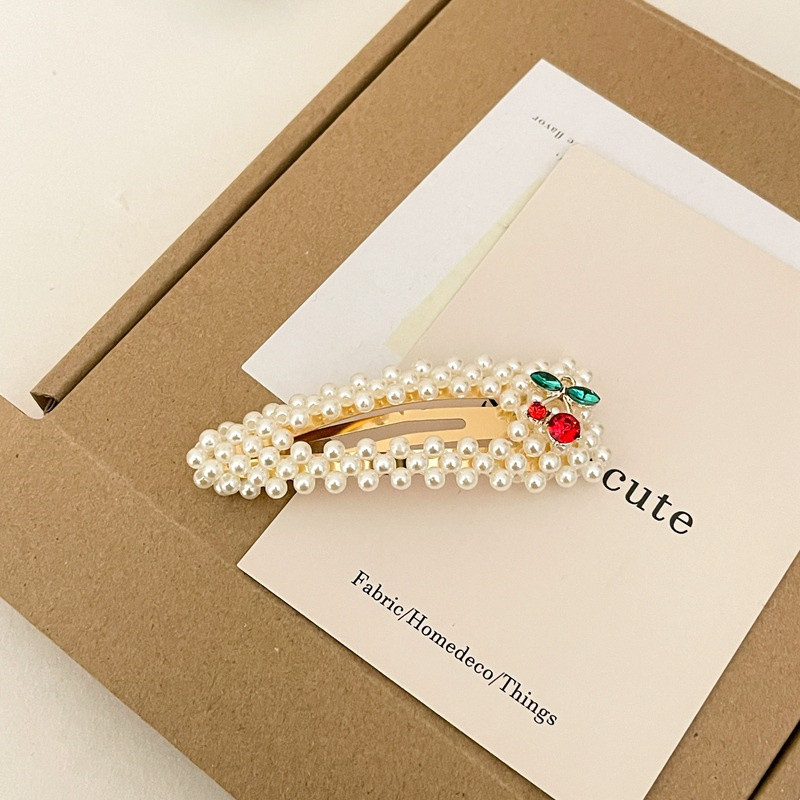 Korejski biser, kristalna ukosnica s pačjim kljunom, kristalna trešnja, ukosnica za žene Ins Slatke kopče sa šiškama Dodaci za kosu za djevojke