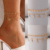 Tocona 2db/szett Pretty Butterfly Anklets New Fashion Alloy Fém Állítható láblánc Női Férfi Nyári Ékszer 18043